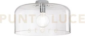 Plafoniera gibus trasparente 1 luce attacco e27 40x40x23cm in vetro...