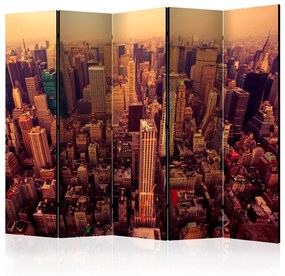 Paravento design Manhattan dall'alto II (5 parti) - architettura di New York