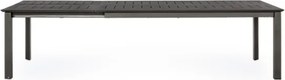 Tavolo Allungabile In Alluminio Antracite Per Esterni 110x200-300 Konnor Bizzotto