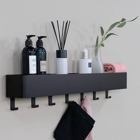 Mensola da bagno da parete nera in acciaio Multi – Spinder Design