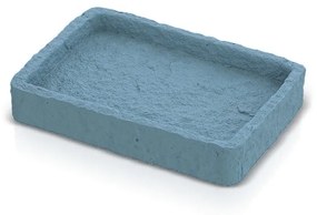 Porta sapone da appoggio turchese cobalto in resina effetto pietra