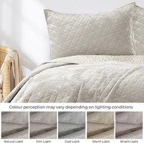 Copriletto greige in velluto con rivestimento trapuntato 240x260 cm Laila – Restilo