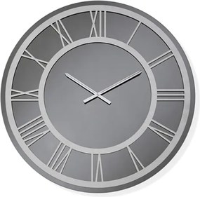 Orologio ETHAN rotondo D60 cm in cristallo Fumč e numeri Argento