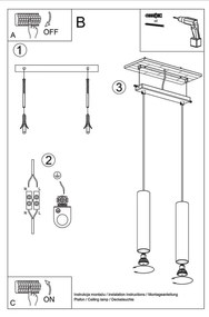 Lampada a sospensione 2xGU10 in acciaio LAGOS 2