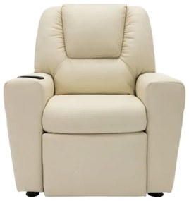 Poltrona Reclinabile per Bambini in Similpelle Bianco Crema