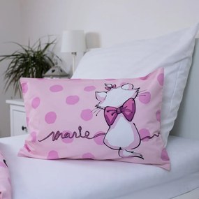 Set copripiumino e federa da bambini rosa in cotone per culla 100x135 cm Marie Cat "Merci" – Jerry Fabrics