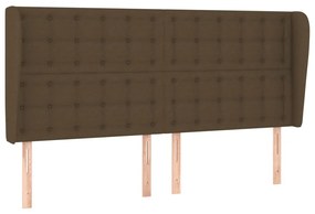 Testiera ad orecchio marrone scuro 203x23x118/128 cm in tessuto