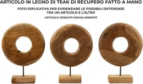 Scultura Dorat In Teak Riciclato Cm 28X10X38 (Pezzi Unici - Non Rip. In Serie)