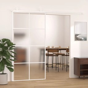Porta Scorrevole İn Vetro Esg E Alluminio 102,5x205 Cm Bianca /