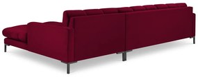 Divano angolare in velluto rosso, angolo destro Bali - Cosmopolitan Design