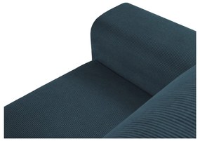 Divano angolare blu scuro allungabile e con contenitore (con penisola a destra/con chaise lounge) con rivestimento in velluto a coste Kyoto – Cosmopolitan Design