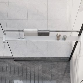 Mensola Doccia Per Parete Doccia Walk-in Cromo 80 Cm Alluminio /