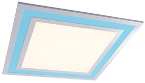 Pannello LED moderno bianco 44,5x44,5 cm con LED dimmerabile a caldo RGB - Aziza