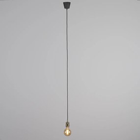 Lampada a sospensione moderna in bronzo con cavo nero - Cava Classic