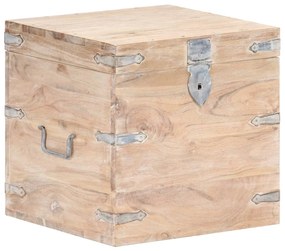 Baule 40x40x40 Cm İn Legno Massello Di Acacia /