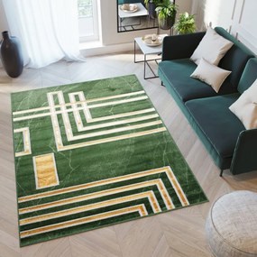 Interessante tappeto moderno verde con motivo oro Larghezza: 160 cm | Lunghezza: 220 cm