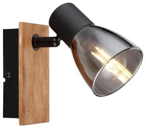 Globo 54307-1W - Faretto da parete CLAUDE 1xE14/40W/230V nero/legno