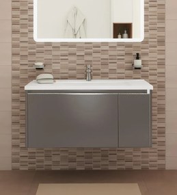 Mobile sottolavabo e lavabo Cielo per vasca centrale tortora chiaro L 80 cm