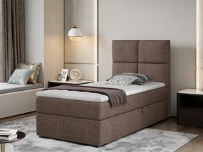 Letto singolo boxspring Ilenia - Tessuto marrone