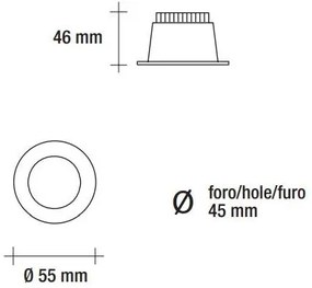 Vivida faretto inc.tondo bianco led 5w 520lm