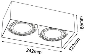 Brosline 1270 - Faretto CAGE 2xGU10/18W/230V bianco