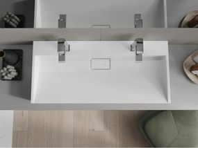 Mexen Ava lavabo da appoggio in conglomerato 2/O 100 x 46 cm, bianco - 23011002