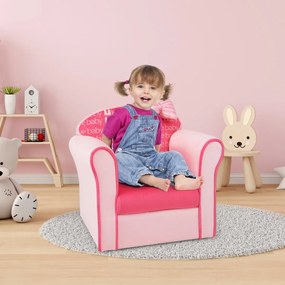 Costway Divanetto per bambini con rivestimento in velluto piedini antiscivolo, Poltrona imbottita per bambini Rosa