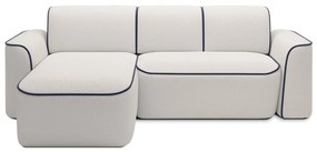 Divano angolare blu/color crema (con penisola a sinistra/con chaise lounge) e rivestimento in bouclé Ume – ELTAP