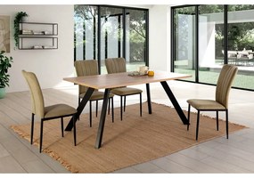 Set di sedie da pranzo kaki 4 pz Holly - Marckeric