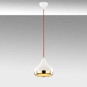 Lampadario a sospensione con filo YILDO 1xE27/40W/230V bianco/oro/rosso