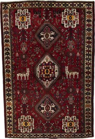 Shiraz Tappeto persiano 150 x 220 Rosso (Iran) Annodato A Mano