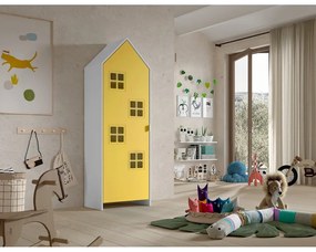 Armadio per bambini giallo e bianco in legno di pino 37x172 cm Casami Bruges - Vipack