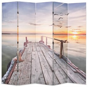 Paravento Pieghevole 200x170 Cm Stampa Lago /