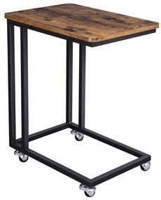 Tavolino portaoggetti mobile ELDUR, marrone/nero