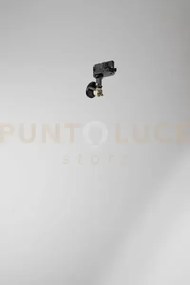Faretto in alluminio nero binario 1 luce attcco gu10 5,3cm