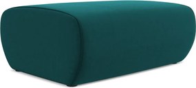 Poggiapiedi turchese con rivestimento in velluto Kapua – Makamii