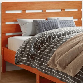 Testiera Marrone Cera 150 Cm İn Legno Massello Di Pino /