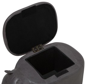 Pouf in tessuto similpelle grigio scuro RHINO Beliani