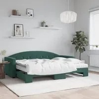 Divano Letto Estraibile Materassi Verde Scuro 80x200 Velluto 3197320