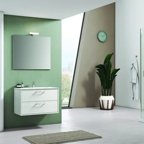 Mobile sottolavabo, lavabo e specchio con illuminazione Kos aralie L 79 x H 50 x P 45.5 cm 1 vasca 2 cassetti