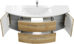 Mobile da bagno sospeso sotto lavabo L 139 x H 48 x P 46.2 cm marrone, 2 cassetti, 2 ante PELIPAL Cassca