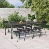 Set da Pranzo da Giardino 9 pz in Acciaio Antracitecod mxl 76749