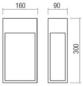 Redo 90604 - Applique da esterno LED STAND, 20 W / 230 V, IP65, marrone
