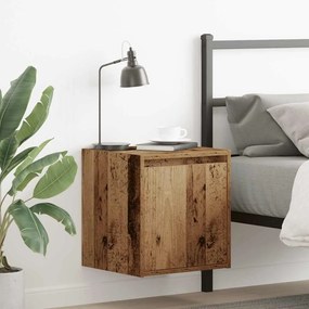 Comodini A Muro 2 Pz Legno Antico 38x34x40 Cm /