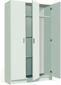 Guardaroba Portascope 3 Ante L109xH180xP37 in Melaminico Bianco