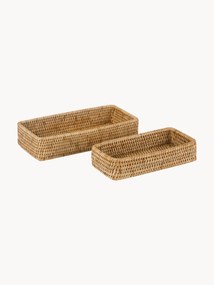 Set di 2 vassoi decorativi in rattan fatti a mano Güle