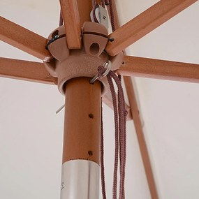 Ombrellone da Giardino 2x1,5 m Palo Ø38 mm in Legno Beige...