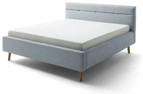 Letto matrimoniale imbottito blu polveroso con contenitore con rete inclusa 180x200 cm Lotte – Meise Möbel