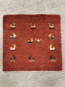 Gabbeh Tappeto 40 x 40 Rosso (Iran) Annodato A Mano