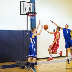 Costway Canestro da basket regolabile in altezza a 8 posizioni con tubo centrale rimovibile, Sistema da basket portatile